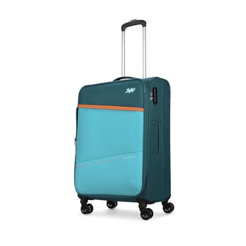 Image of Skybags Genesis Medium Size Soft Luggage (69Cm) | Soft Luggage Trolley with 8 Wheels and 3 Digit Combination Lock| Teal | Unisex