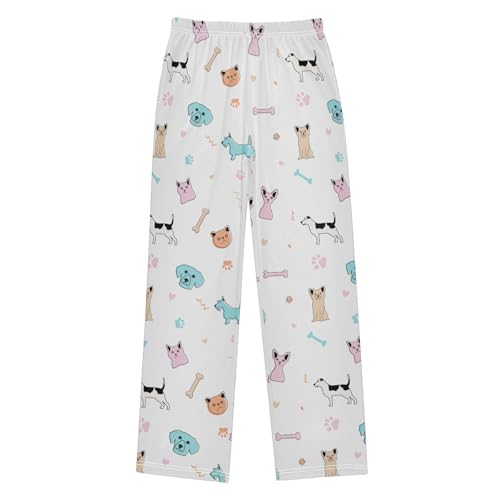 Boys' Pants Dogs Cute Animals Funny Long Bottoms Jogger Pants Elastic Waist Trousers with Pockets S-XL
