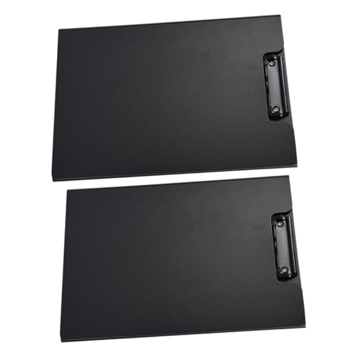 QUMIIRITY 2個 折りたたみ式ブラッククリップボード ファイルフォルダー 書類整理用頑丈なオフィス文房具 書類保護とライティングパッド兼用