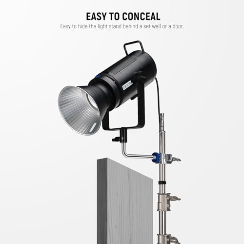 Image of NEEWER Stainless Steel 5 /8 inch Baby Pin Stud Right Angle Grip Arm for 3 or 4 Way Clamp System C Stand Boom Arm Light Stand, 7.5inch Light Mount for LED Video Light Studio Flash, Max Load 22lb /10kg, UA046
