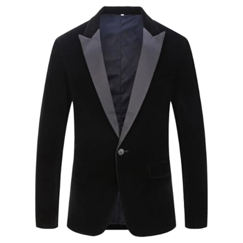 Blazer en velours homme coupe ajustée à un bouton pour costume de mariage