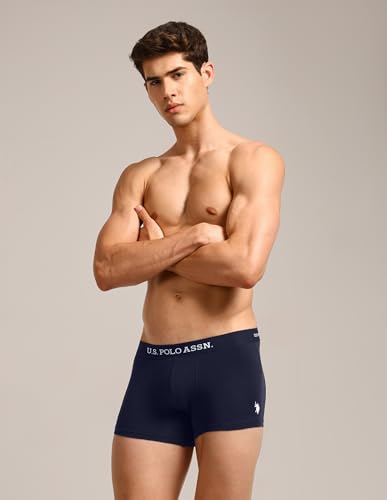 Image of U.S. Polo ASSN. Men's OET13 Anti Microbial Solid Underwear Trunks - Pack of 5