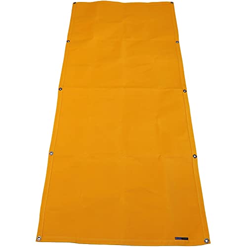 HOBI Canvas Tarp L 6'×2.6’, [Made in Japan] 15 Oz. 35 Mil Thick Premium Canvas(Shuttle Loom) Waterproof Paraffin Coating Big Grommet×10 [Rough?Tough] Super Heavy Duty CamelOrange?Survive TARP?