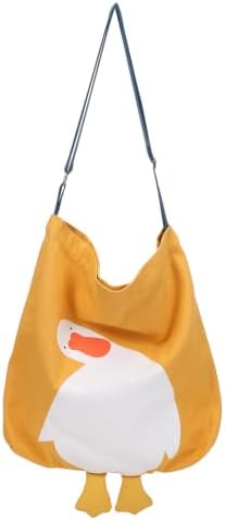 Phaoullzon Cute Canvas Tote Bag Funny Duck Bags Hobo Large Kawaii Shoulder Crossbody Bag