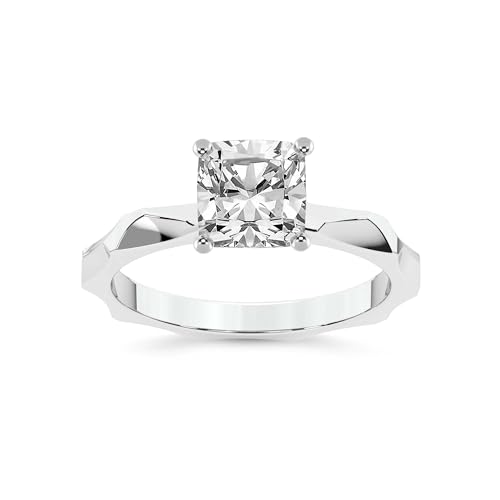 FRIENDLY DIAMONDS Lab Grown Diamond Ring For Women IGI Certified | 0.50-6 Carat Magnolia Texture Solitaire Diamond Ring | 14K Or 18K White, Yellow Or Rose Gold | FG-VS Quality
