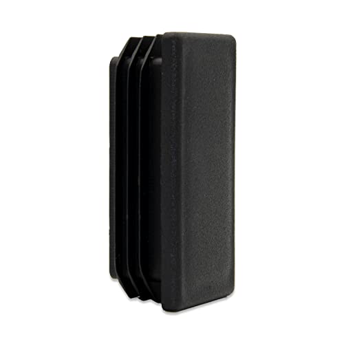 Image of Flyshop 8 Pack Black Chair Glide Inserts Plastic Plugs Rectangle Pipe Tubing End Caps 30 x 60 mm, 1-3 /16 inch x 2-3 /8 inch