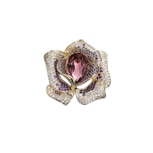 Broche de Camelia de montaña con microincrustaciones para vestidos de novia