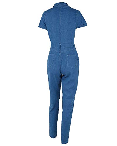 YOUCAI Donna Lunghi Jumpsuit Denim Tuta Elegante