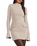 OFEEFAN Womens Clubwear Dresses Elegant Dresses for Women Khaki M