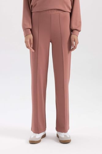 DeFacto Regular Fit Esnek Belli Geniş Pantolon Bordo S - Görsel 3