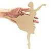 Summer-Ray 2pcs Wooden Silhouette Ballerina in Arabesque Pose Wooden Craft Piece 9" #2