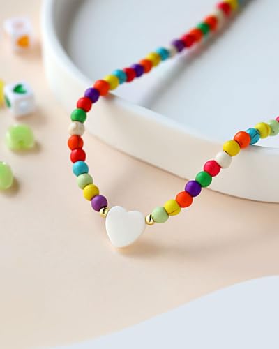 Back to School Gifts Colorful Cute Shell Heart Shape Adjustable Necklace3