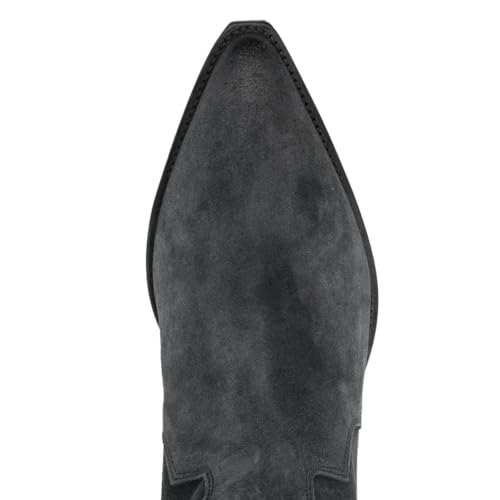 FYS Women's Pointed Toe Knee High Boots Chunky Block Low Heel Boots Pull on Wide Calf Cowboy Casual Shoes Size 4-16 US4