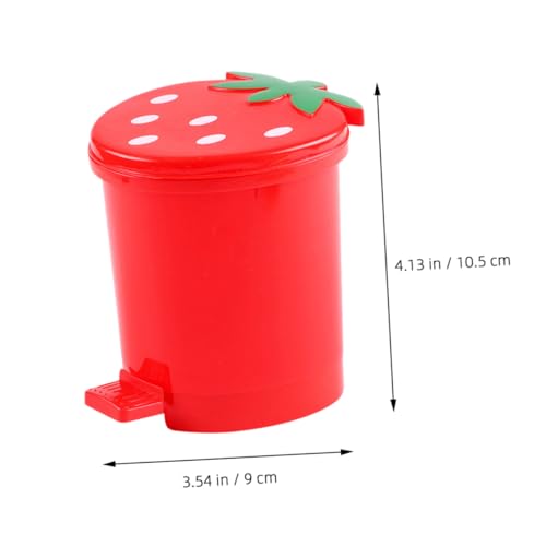 Caneca de basura compacta roja en forma de corazón para escritorio miniatura 3