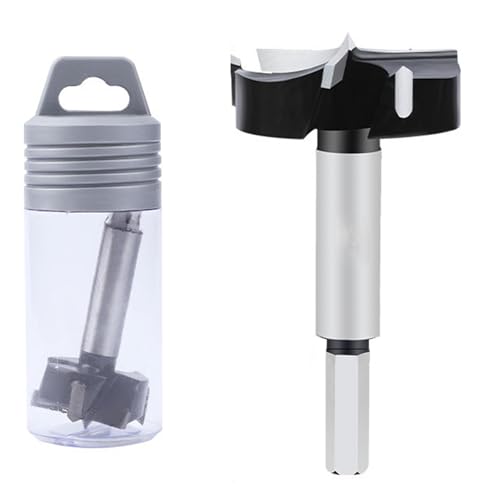 Meichoon Forstner - Brocas para carpintería, herramienta de perforación de madera, losas de madera, perforación de ala plana, versión mejorada, 3 cortadores de carburo de tungsteno de mayor dureza,