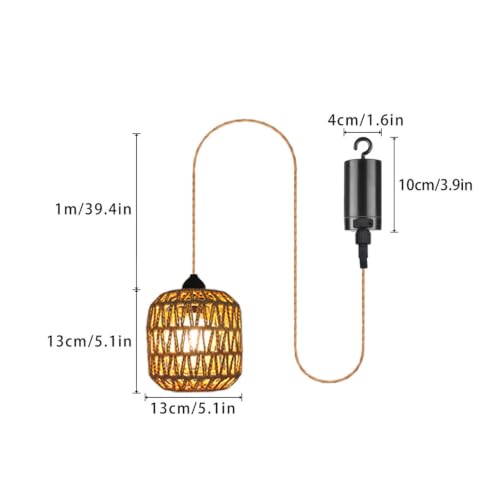 Lámpara en suspensión para pasillo pack de 3 luminarias retro E27 de hierro interior 6