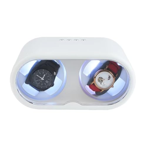 Ohulelks Caja de Almacenamiento para Relojes Automáticos con 2 Ranuras. Bobinadora Automática con Cable USB y Batería. Motor Silencioso Mabuchi, Color