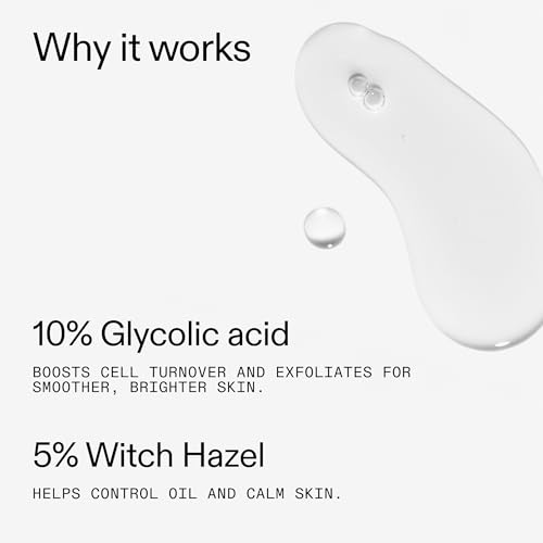 Image of The INKEY List 10% Glycolic Acid Toner 3.4 Fl Oz, Includes Witch Hazel, Pore Minimising Toner, Brightens Skin, Vegan Friendly, Suitable for Normal /Oily Skin