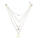 Produktbild Ouken 1pc Mode Böhmen Multi-Layer Moon Wafer Pendant Halskette Gold lange Kette Choker Halskette für Frauen Nan