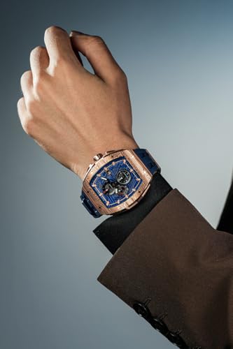 Image of TSAR BOMBA Men's Luxury Quartz Watch, Luminous Dial 5ATM Water Resistance Silicone Strap Men's Wristwatch Ideal Gift for Men