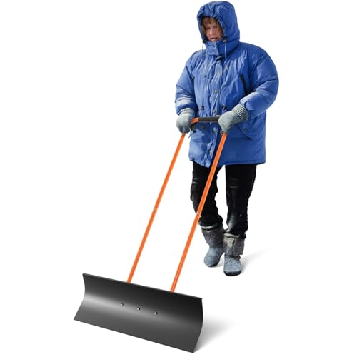 HAPPYGRILL 30 Inch Snow Shovel with Wheels