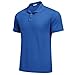 PINSPARK Polo Shirts for Men Short Sleeve Performance Quick Dry Golf T Shirt Moisture Wicking Casual Workout Deep Blue