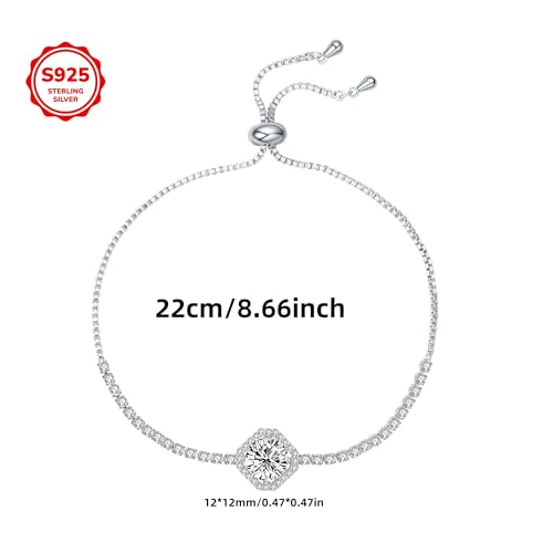 18K Gold Plated Tennis Bracelet for Women with Sparkling Zirconia Stones, Adjustable Size, Elegant Gift for Chrismas, Wedding, Party, Mom, Girlfrined, Birthay4