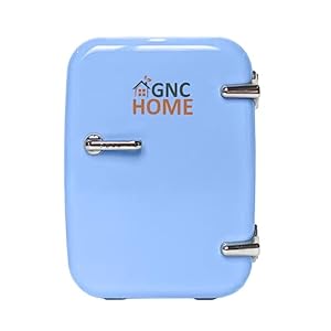GNCHome Skincare Mini-koelkast, 4 liter, make-up-koelkast, mini-koelkast voor kamer, cosmeticakoelkast, koel- en warmtefunctie, autokoelkast, blauw
