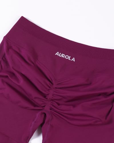 Image of AUROLA Influence Workout Shorts for Women,2.5 3.5 4.5 5.5 6.5 No Roll Up Squat Proof Scrunch Seamless Compression Gym Short