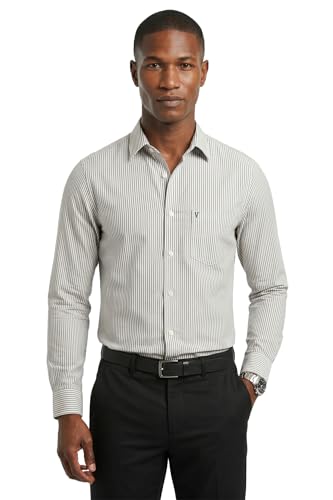 Image of Van Heusen Men's Casual Shirt for Men | Cotton | Stripe | Slim Fit | Full Sleeves |