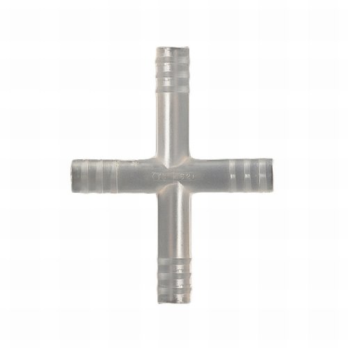 Kartell 222935 Polypropylene 4-Way Tubing Connector, 6mm Tubing ID (Pack of 20)