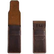 Personalised Mens Leather Pen Holder, Dual Pen Clip, Writing Pens, Leather Pen Holder Clip