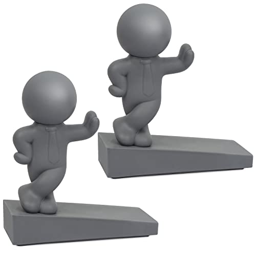Omoojee Decorative Door Stopper, 2 Pack, Effective To Hold Your Door Open,Cute Door Wedge For Home And Office, Gray #TOP11