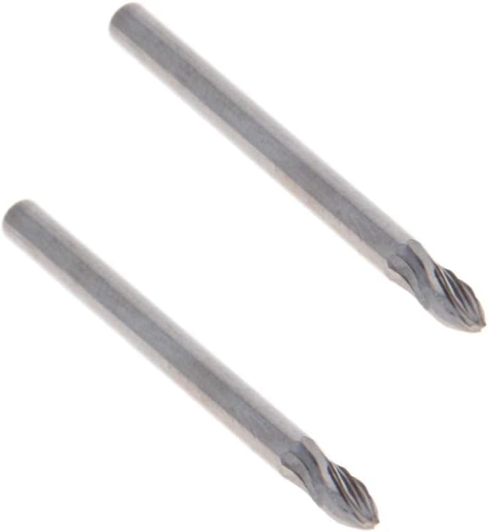 Auniwaig Rotary Files 3mm Dia,Single Tungsten Steel Alloy 1/8" Shank Top Toothed Cut Conical Shape Rotary Burrs Tool for Die Grinder Drill Bit Wood Soft Metal Carving Polishing 2PCS