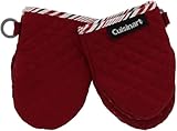 Cuisinart Silicone Mini Oven Mitts, 2 Pack - Little Oven Gloves for Cooking - Heat Resistant, Non-Slip Grip, Hanging Loop, 7 x 5 Inches - Ideal for Handling Hot Kitchen / Bakeware Items - Red Dahlia