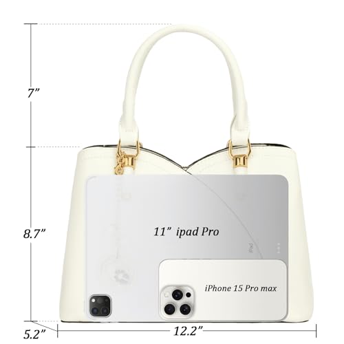 Image of KKXIU Triple Compartments Purses and Handbags for Women Fashion Ladies Satchel Shoulder Top Handle Bag