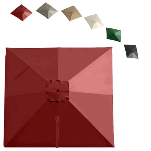 Toldo de repuesto impermeable para sombrilla cuadrada de 3 m, 8 varillas, cubierta de sombra de mercado, parasol de jardín, terraza y balcón (10 x 10 pies)