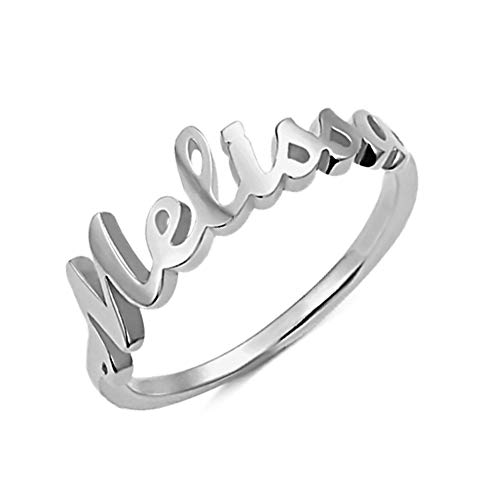 Personalized Rings for Women Custom Any Name Ring with 1-3 Kids Name Dainty Sterling Silver Statement Ring Gift for Girlfriend, Wife, Mom, Grandma