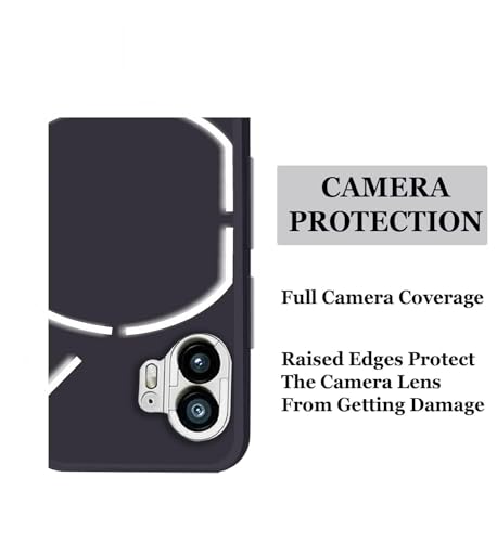 Image of A rtistque Liquid Silicone Back Cover Case for Nothing Phone 2 Matte Shockproof TPU Soft Flexible with Camera Protection - Black