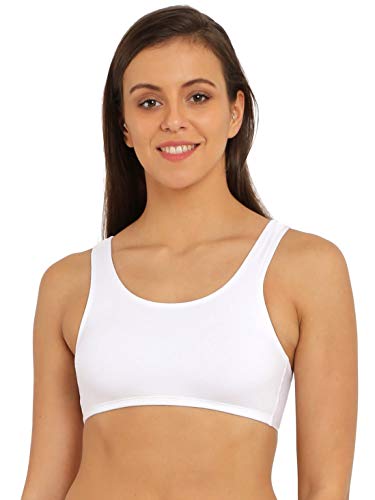 Image of Jockey Women's 1582 Super Combed Regular Cotton Elastane Stretch Slip On Crop Top With Stay Fresh Treatment Bra