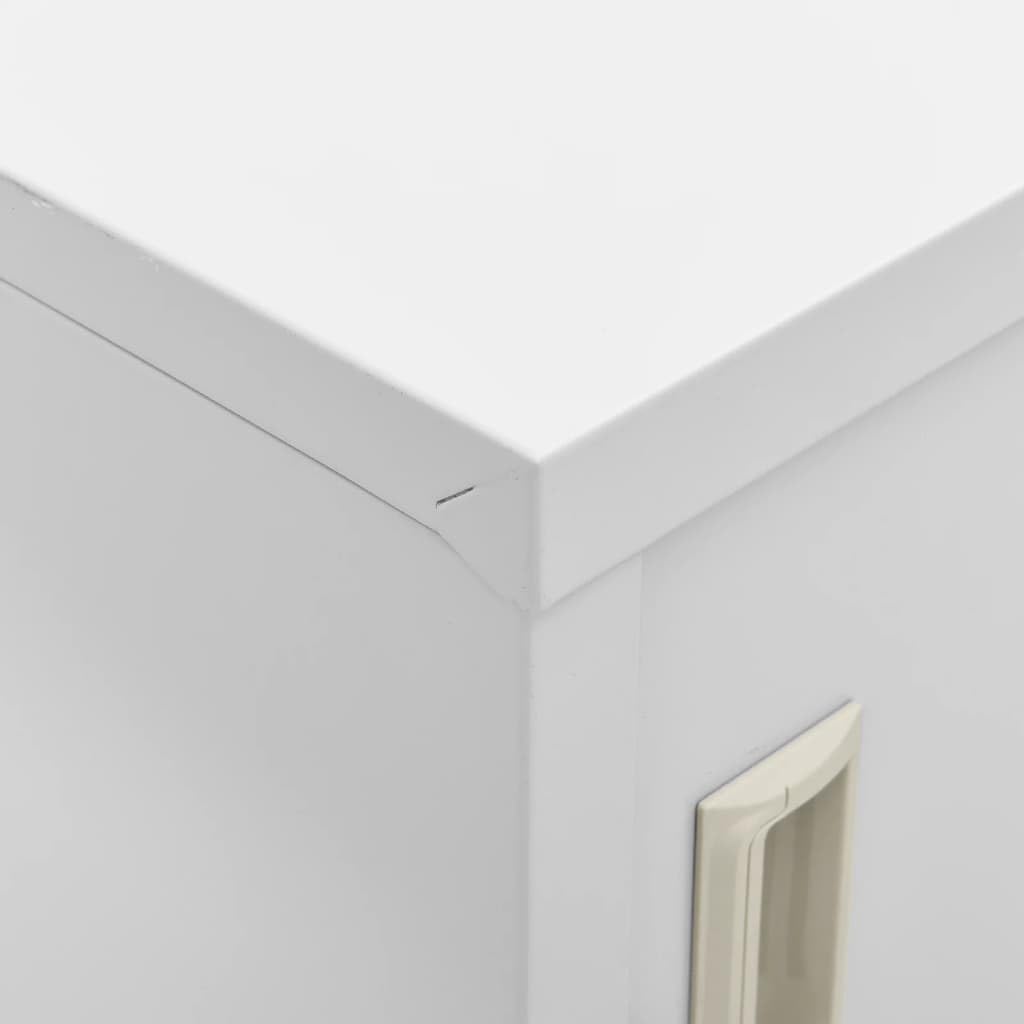 Szafki z szafkami, zestaw 5 sztuk, jasnoszare, 90 x 45 x 92,5 cm, stal, wytrzymała szafka metalowa do biura, szkoły, domu, uniwersalne rozwiązanie do przechowywania