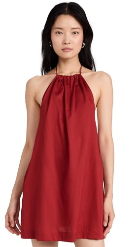 Leset Women's Yoko Halter Mini Dress, Red, S at Amazon Women's Clothing  store