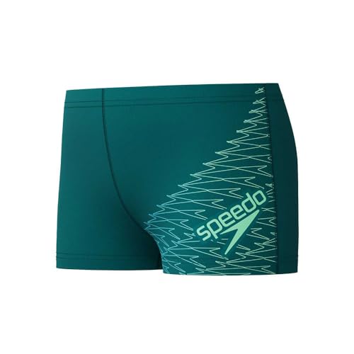 Speedo Medley Logo Aquashort para Niños, Deep Emerald/Alfalfa Green, 11-12 años