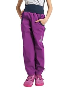 Unuo Kinder Softshell Funktionshose Lila Outdoor