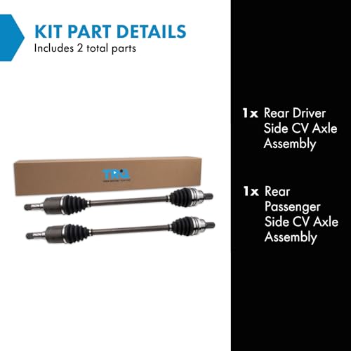 Image of TRQ Rear Left and Right CV Axle Assembly Set 2 Piece Compatible with 10-12 Volvo XC60 AWD 11-12 XC70 AWD 08-10 XC70 12 S60 T6 11 S60 08-12 S80 T6 07-10 S80 V8