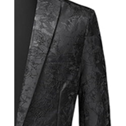 Men's Floral Jacquard Suit Jacket One Button Stylish Print Tux Blazer Notched Lapel Wedding Dinner Dress Tuxedo3