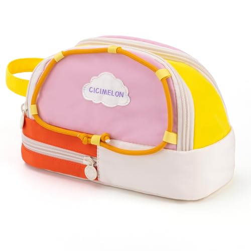 CICIMELON Large Capacity Pencil Case Cute Aesthetic Pencil Pouch with 3 Compartments Big Pencil Bag Organizer for School Supplies Pen Holder for Kids Girls Boys Students