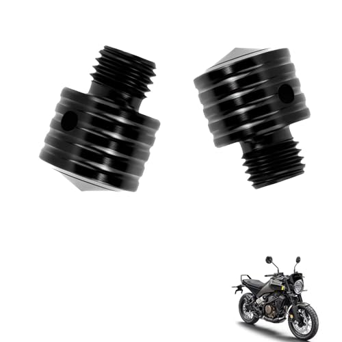 generisch 2PCS motorrad spiegel blindstopfen kompatibel mit Husqvarna Svartpilen 401,staubdicht tuning zubehör(black)