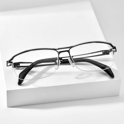 Image of FONEX Pure Titanium Glasses Frame Men Semi Rimless Square Eyeglasses Eyewear DTX416