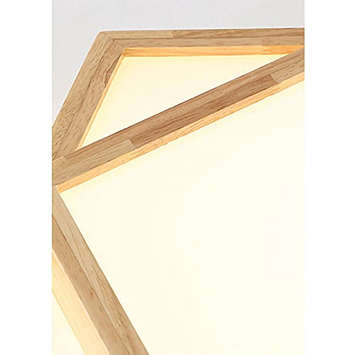 Plafonnier LED de forme géométrique luminaire bois dimmable moderne 42cm
